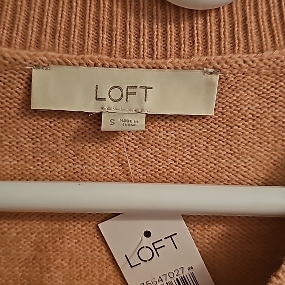 Loft peach gold shimmer paisley sweater sz small new with tags - Picture 6 of 8